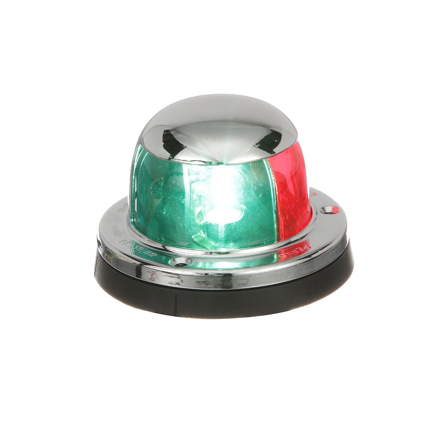 Round Bi-Color Bow Light, Horizontal Mount, Chrome/ Brass
