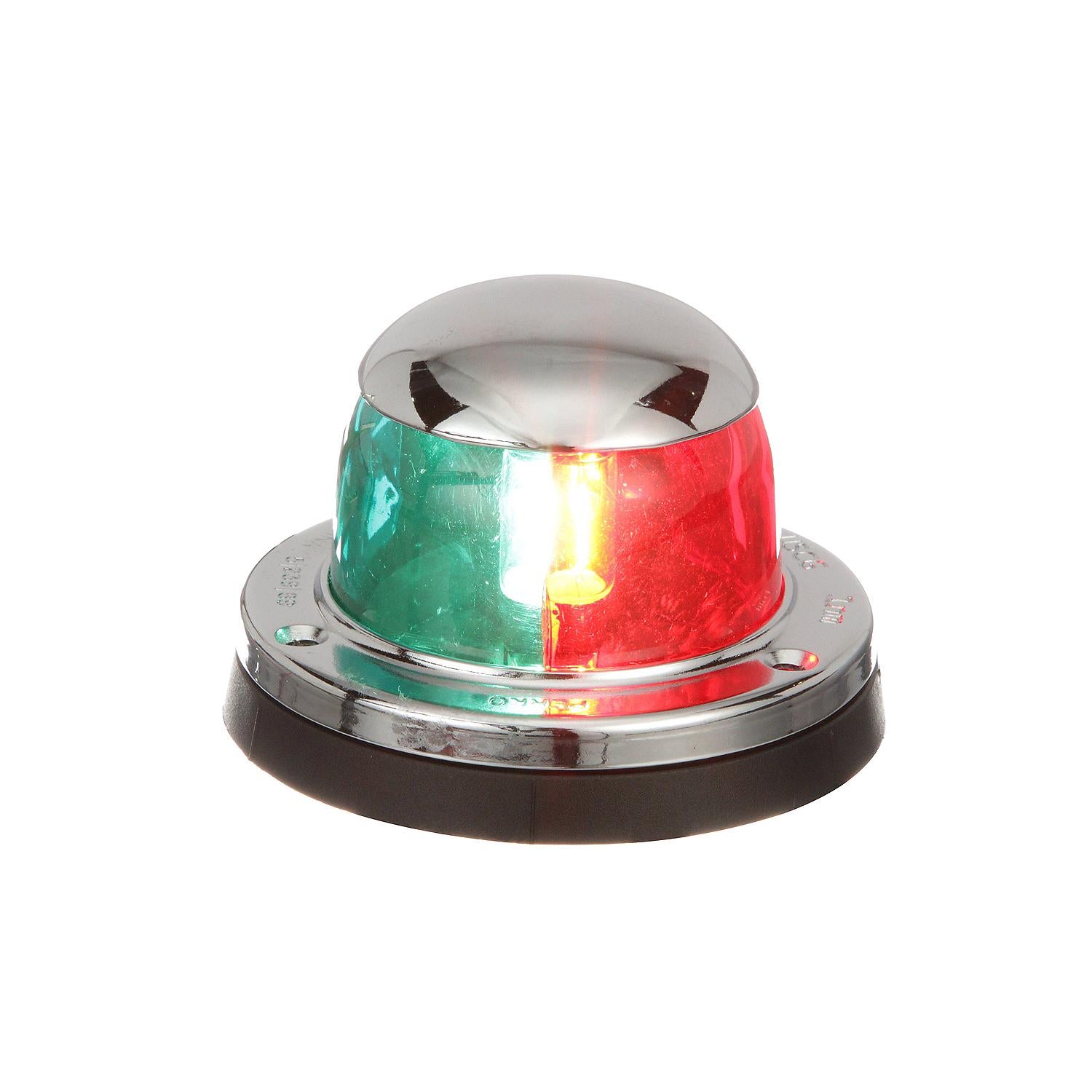 Round Bi-Color Bow Light, Horizontal Mount, Chrome/ Brass
