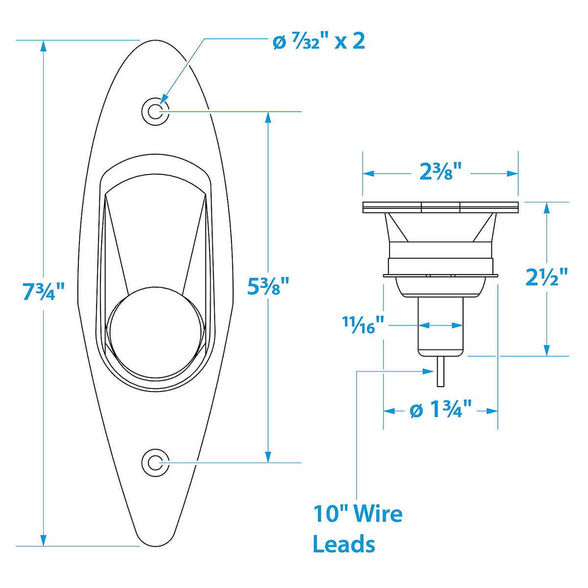 Flush Mount Stainless Side Lights