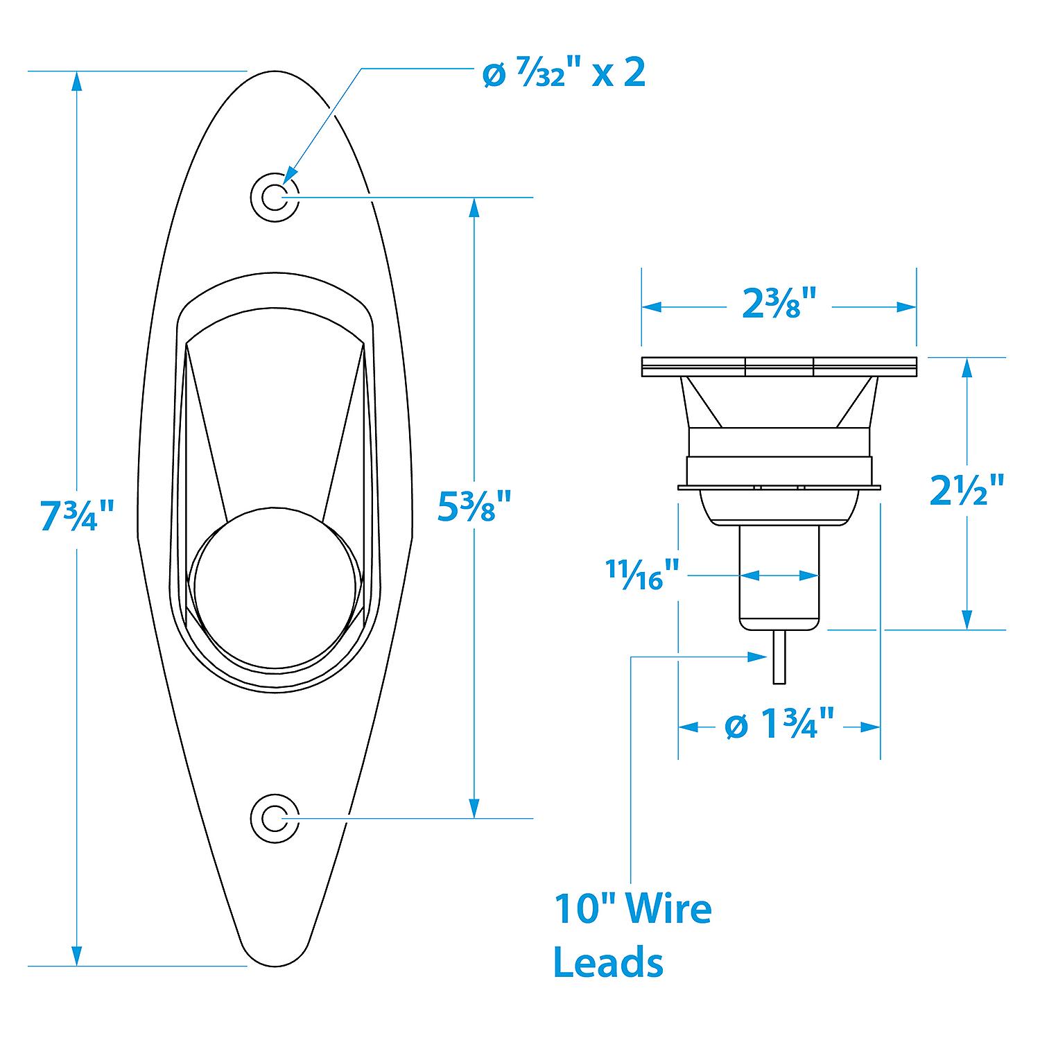 Flush Mount Stainless Side Lights