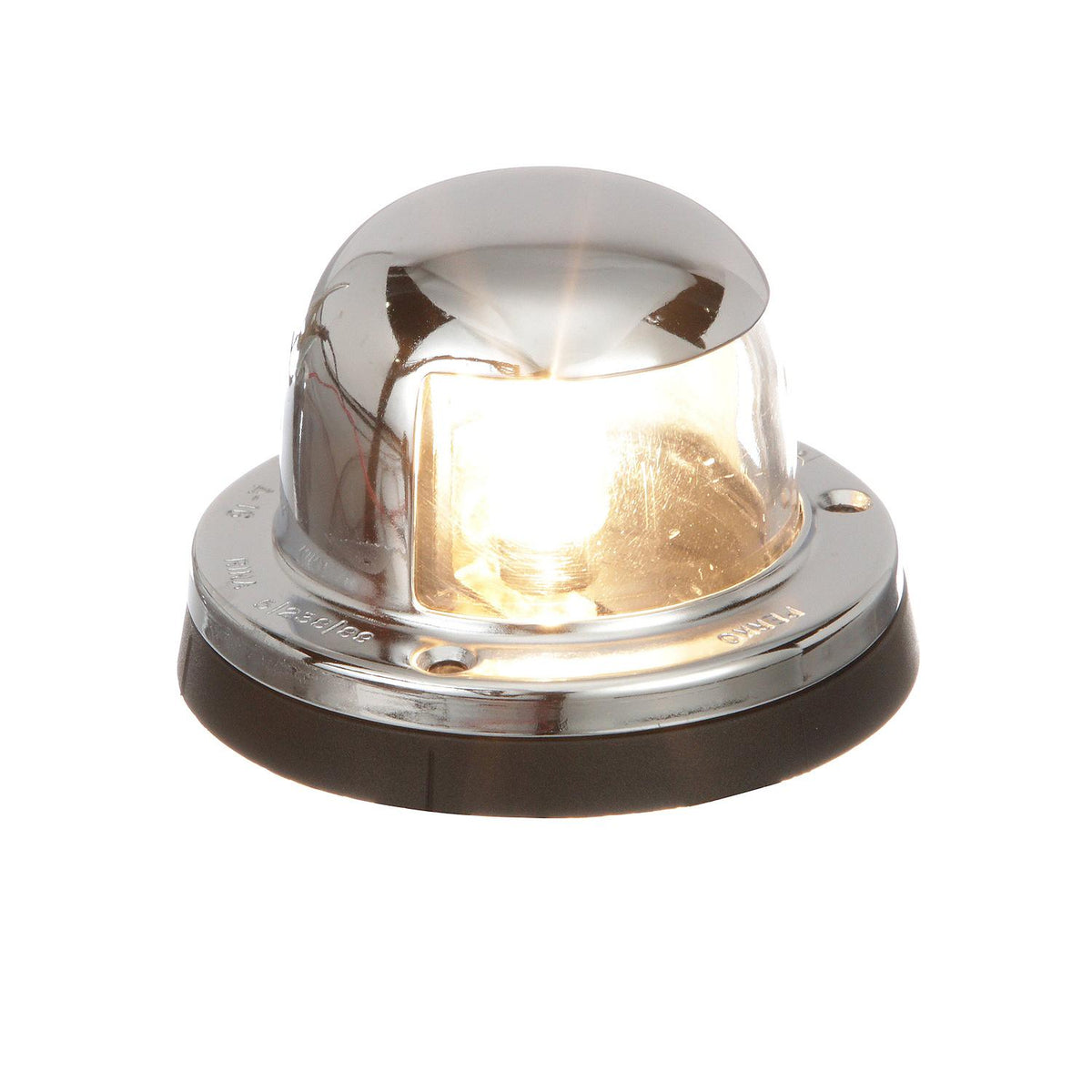 Stern Light, ChromePlated Brass, Clear Lens, Horizontal Mount