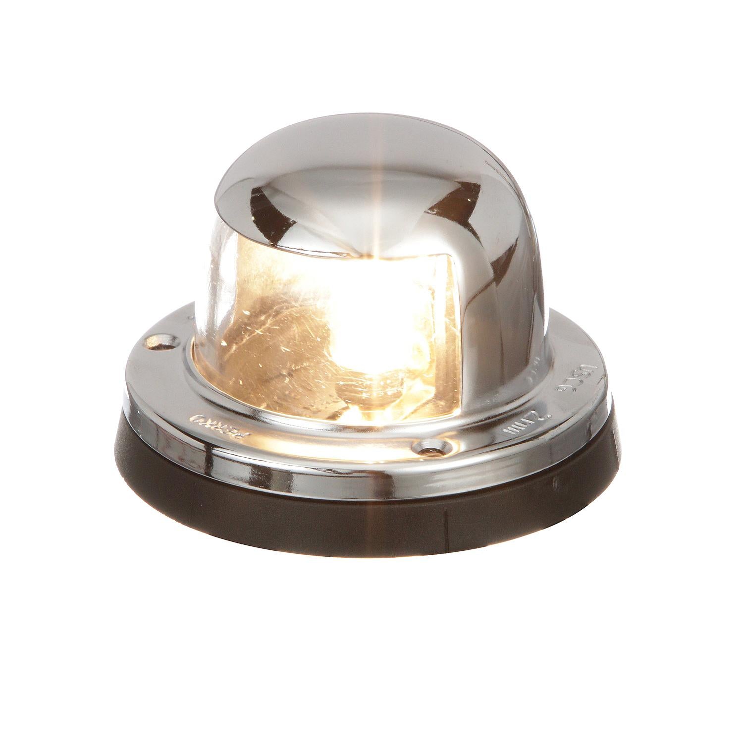 Stern Light, ChromePlated Brass, Clear Lens, Horizontal Mount