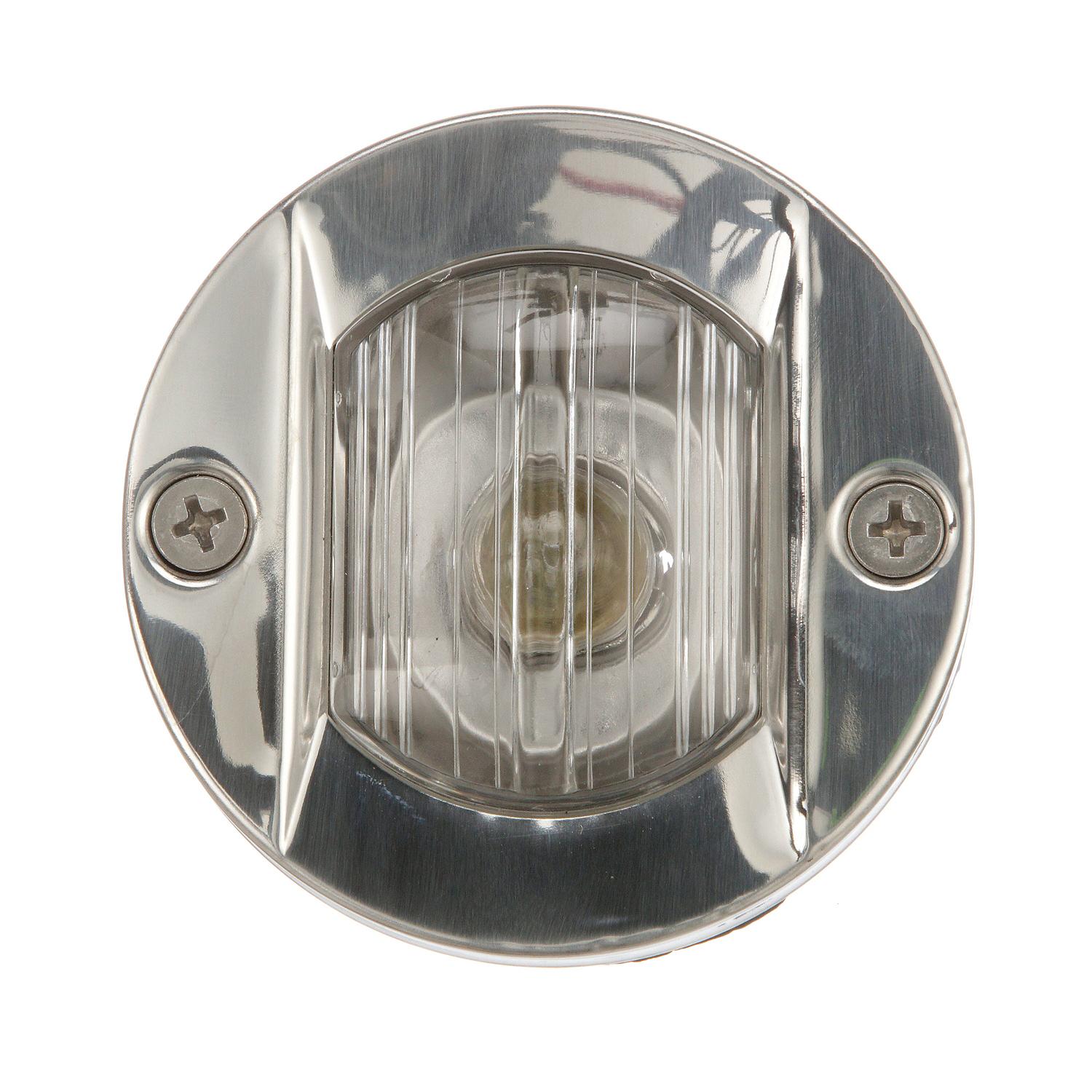 Transom Light w/ Stainless Steel Flange, Round/ Vertical Mount, 3in