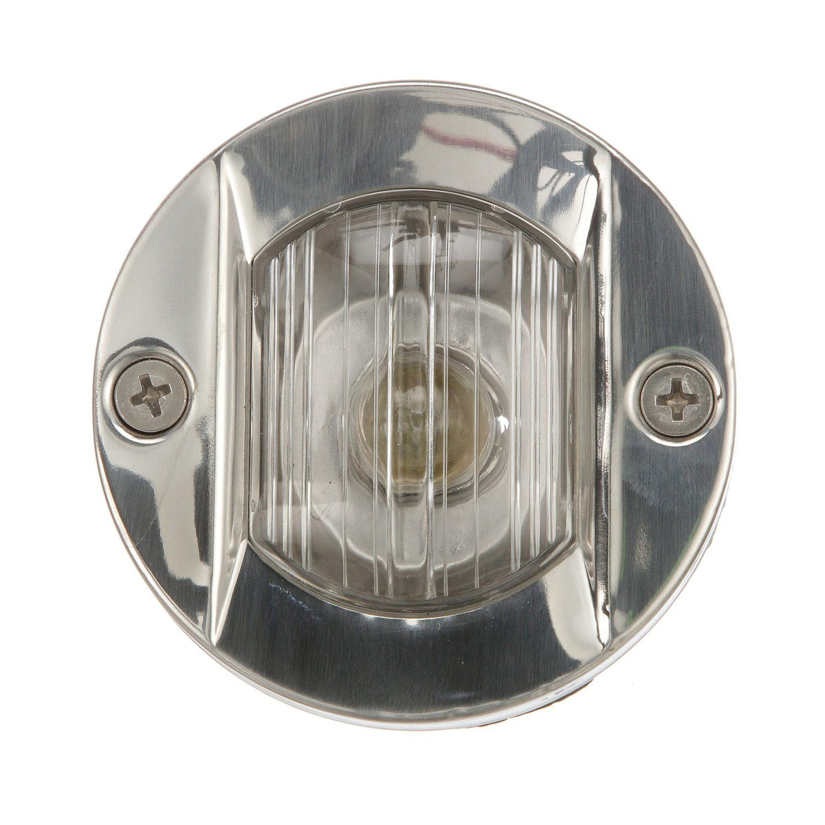 Transom Light w/ Stainless Steel Flange, Round/ Vertical Mount, 3in