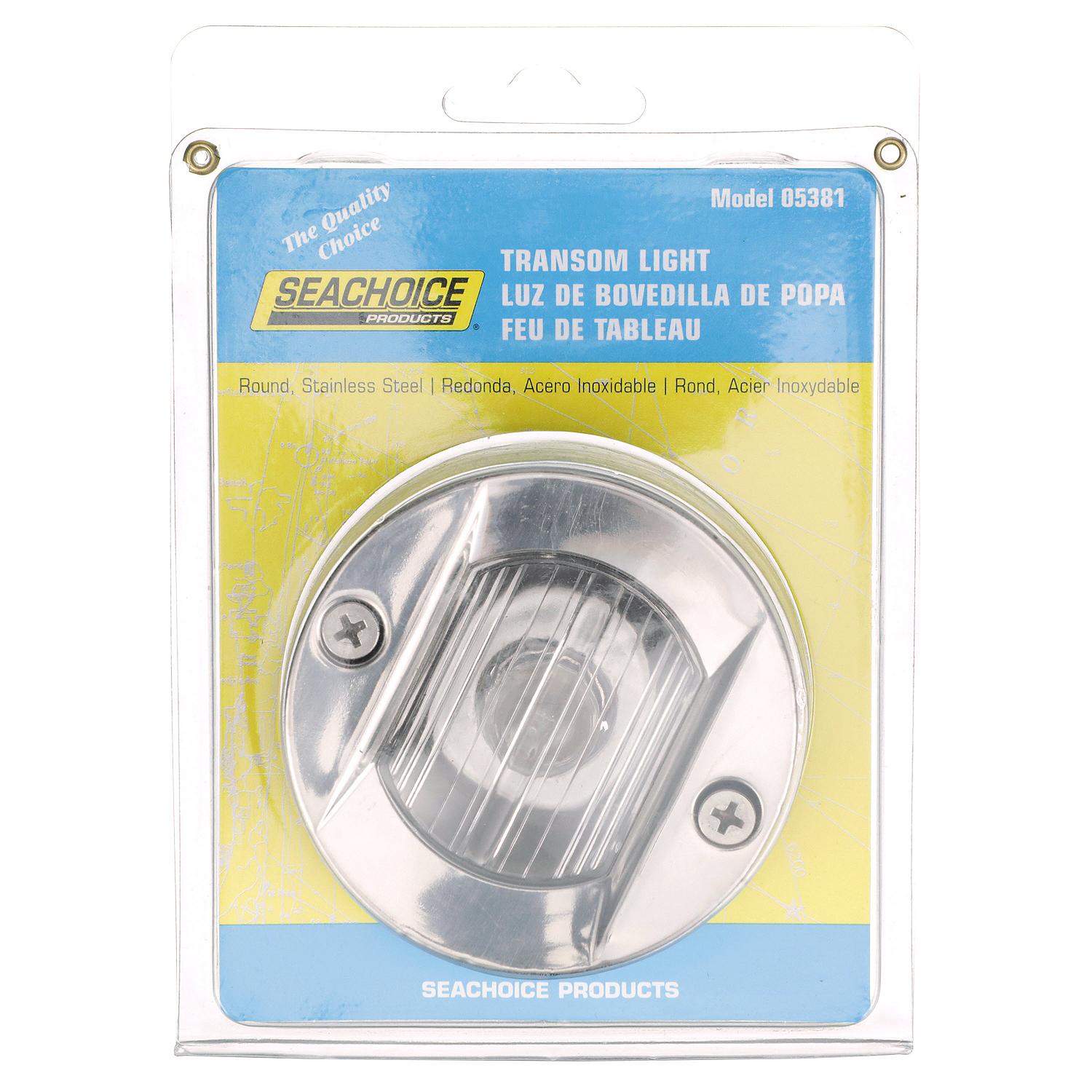 Transom Light w/ Stainless Steel Flange, Round/ Vertical Mount, 3in