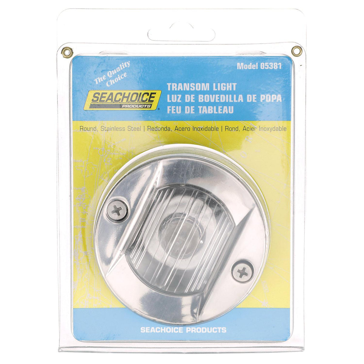 Transom Light w/ Stainless Steel Flange, Round/ Vertical Mount, 3in