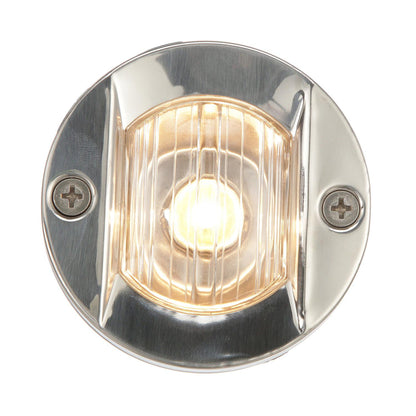 Transom Light w/ Stainless Steel Flange, Round/ Vertical Mount, 3in