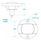 Transom Light w/ Stainless Steel Flange, Round/ Vertical Mount, 3in