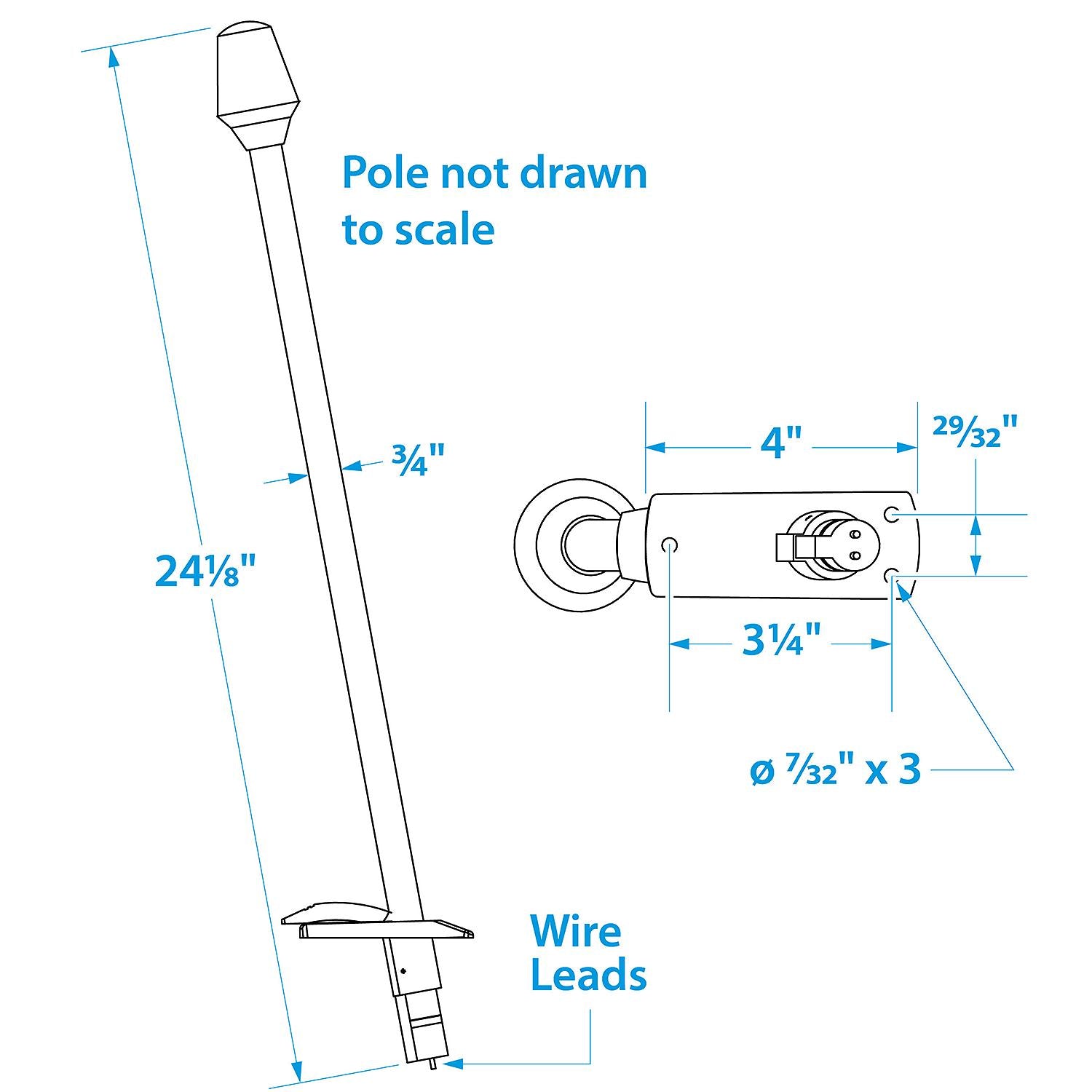 All-Round White Light w/  Base, Stow-A-Way, 24-1/8in