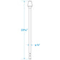 All-Round Spare White Pole, Aluminum, Stow-A-Way, 23-9/16 In.