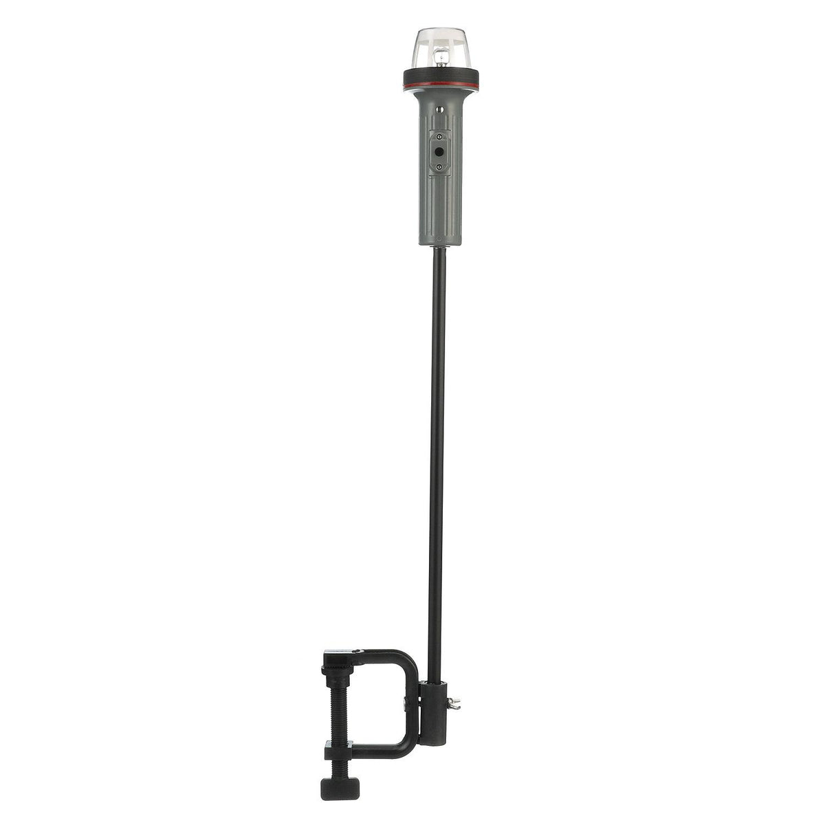 Portable Battery-Operated Nav Stern Light, Horizontal Clamp Mount, Grey, 24in