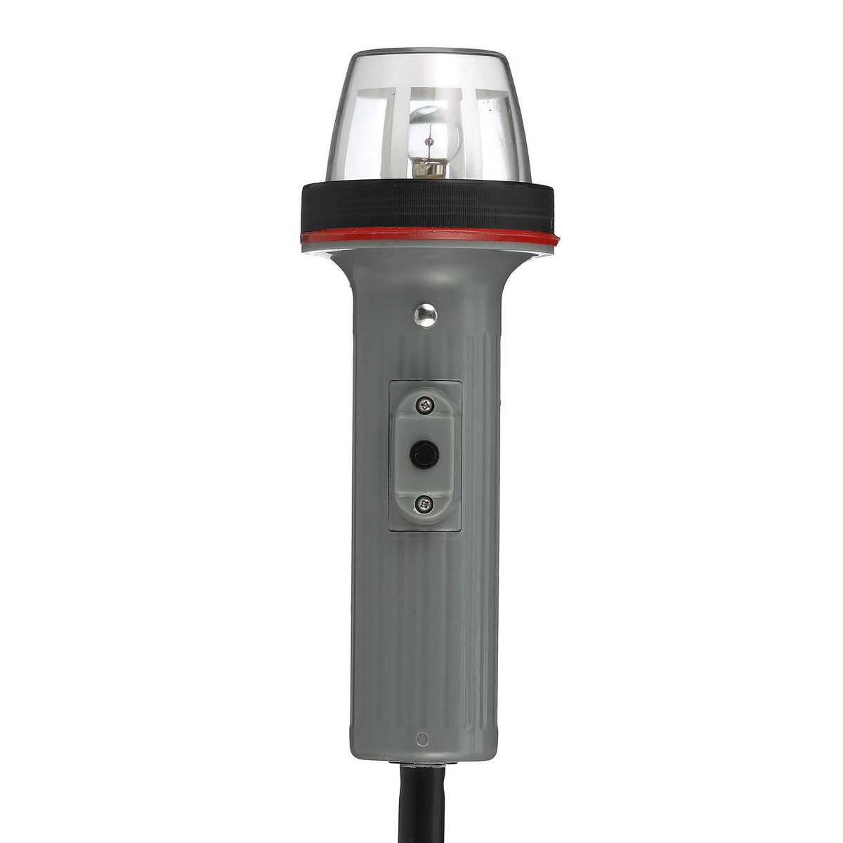 Portable Battery-Operated Nav Stern Light, Horizontal Clamp Mount, Grey, 24in