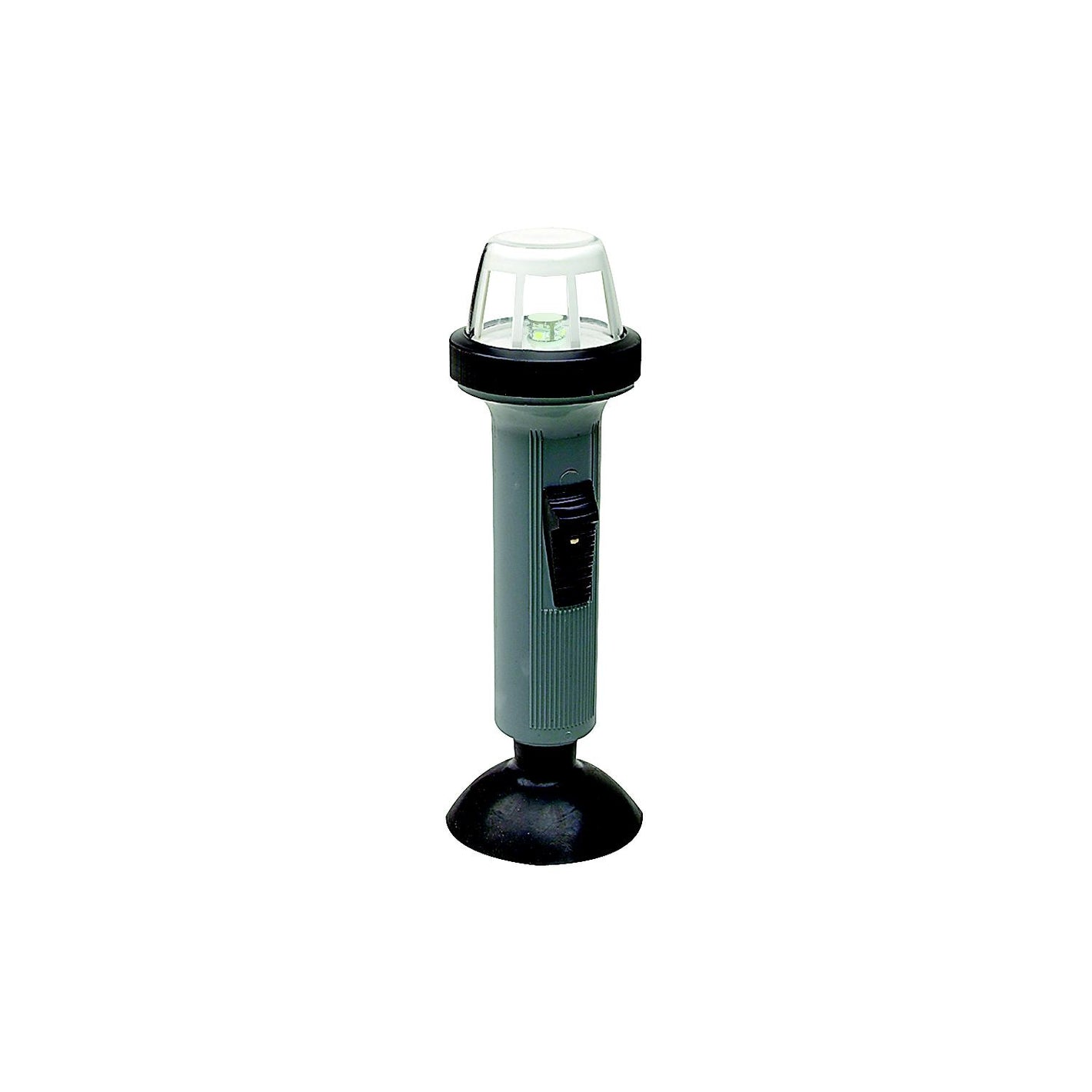 LED Portable Battery-Operated Nav Stern Light, Horizontal Suction Cup Mount, Grey