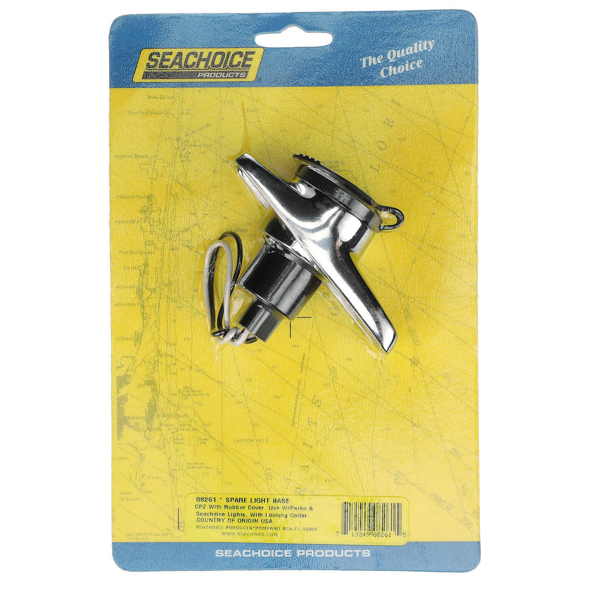 Spare Chrome-Plated Stern Light Base w/ Rubber Cover, Plug In Type