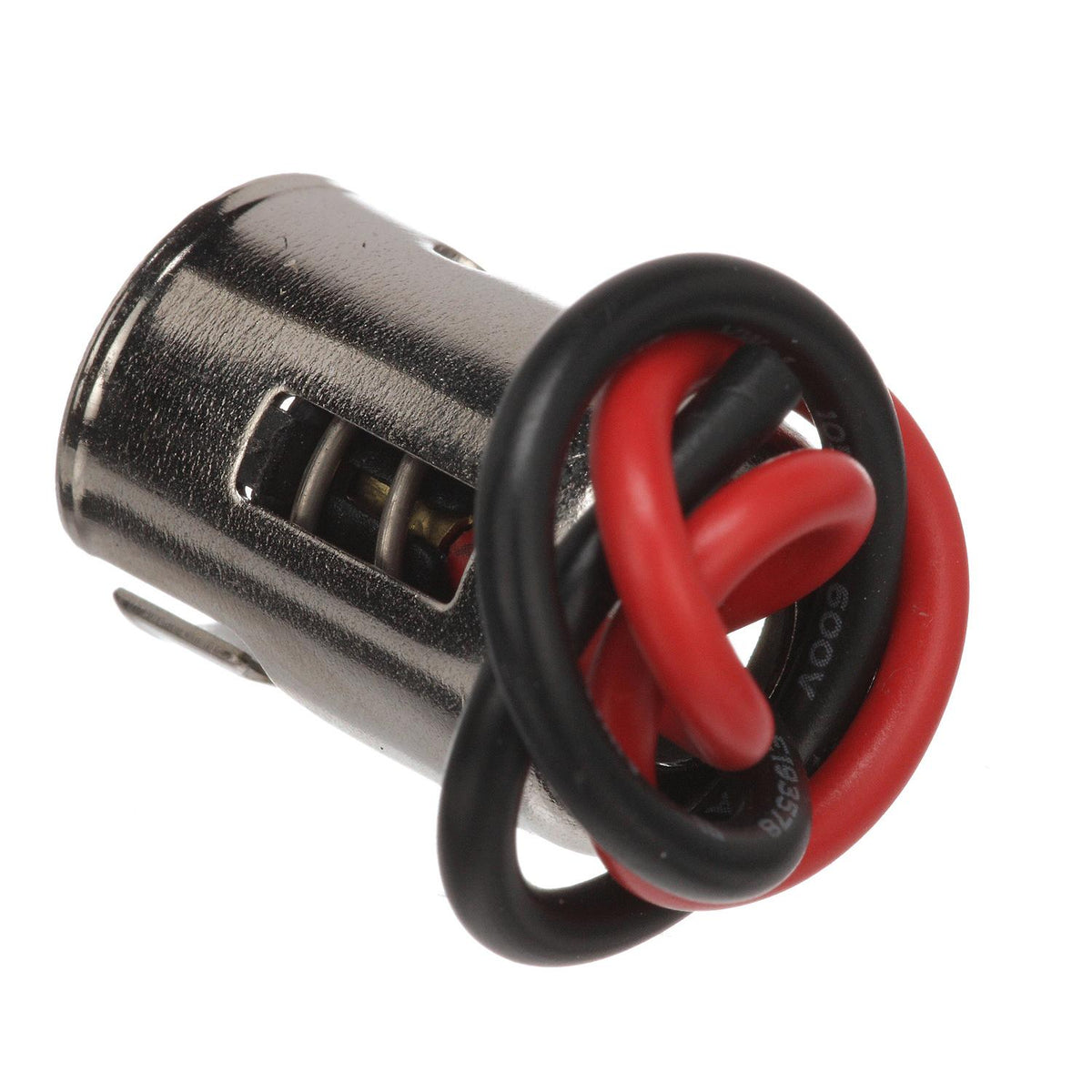 Bayonnet Socket, Chrome Plated Brass w/ 4in Wire Lead,12v
