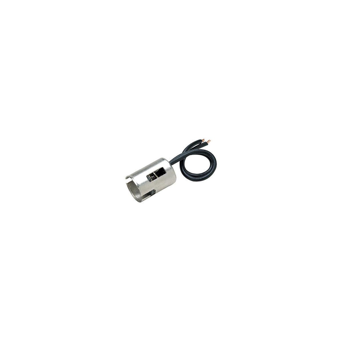 Bayonnet Socket, Chrome Plated Brass w/ 4in Wire Lead,12v