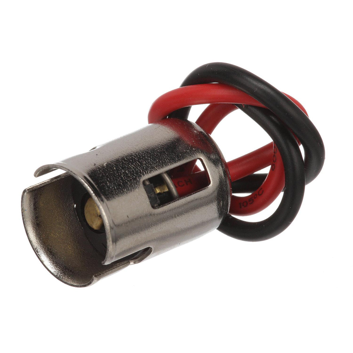 Bayonnet Socket, Chrome Plated Brass w/ 4in Wire Lead,12v