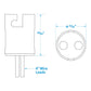 Bayonnet Socket, Chrome Plated Brass w/ 4in Wire Lead,12v