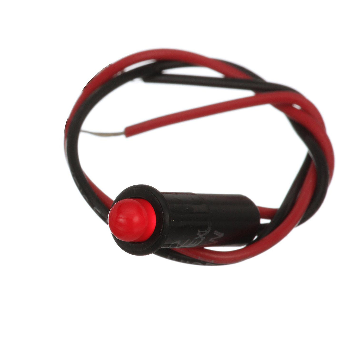 LED Red Indicator Light, 14V, 6 in. Lead Wires, 1/4 in. Light