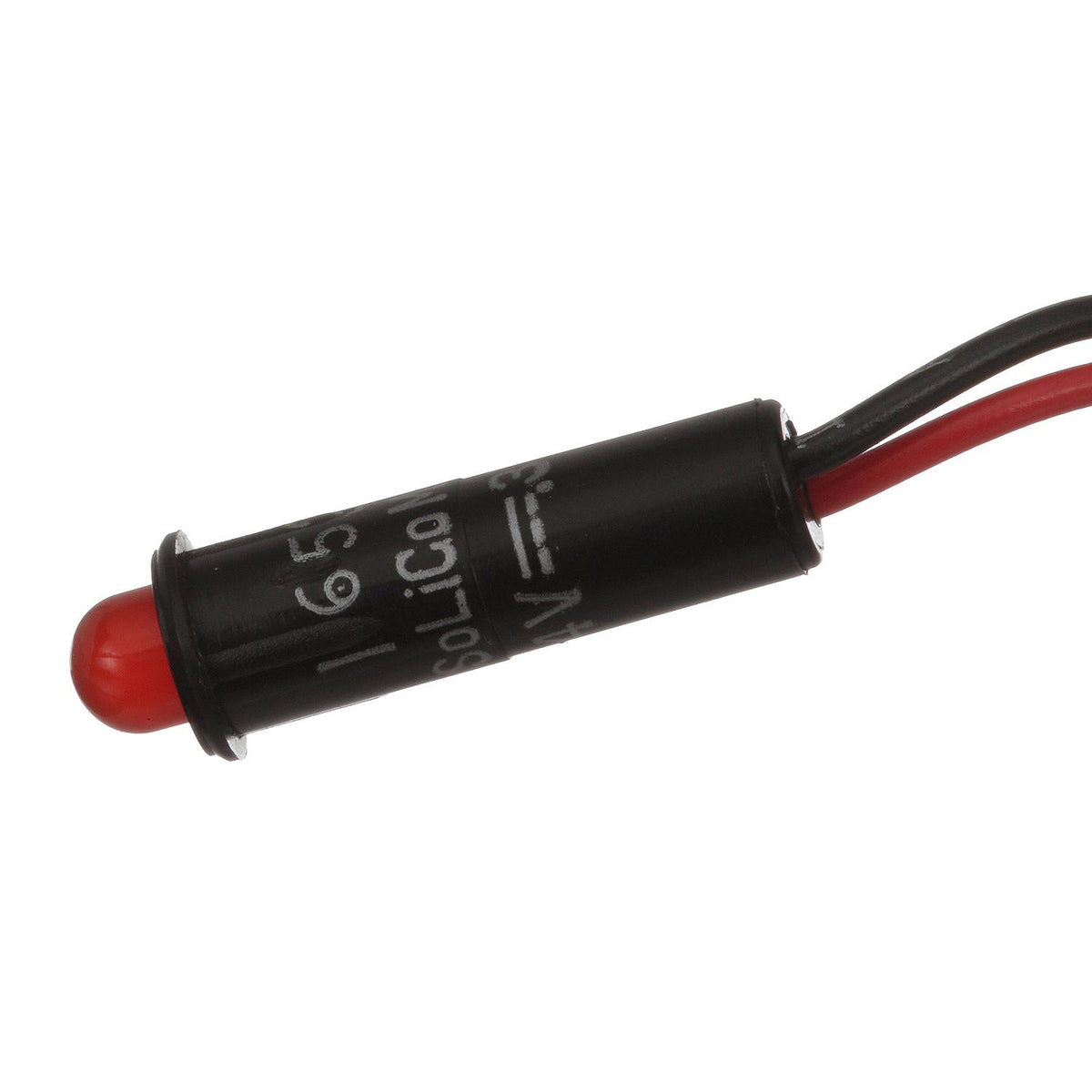 LED Red Indicator Light, 14V, 6 in. Lead Wires, 1/4 in. Light