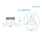 Chrome Plated Brass Cable Outlet - 1/4in