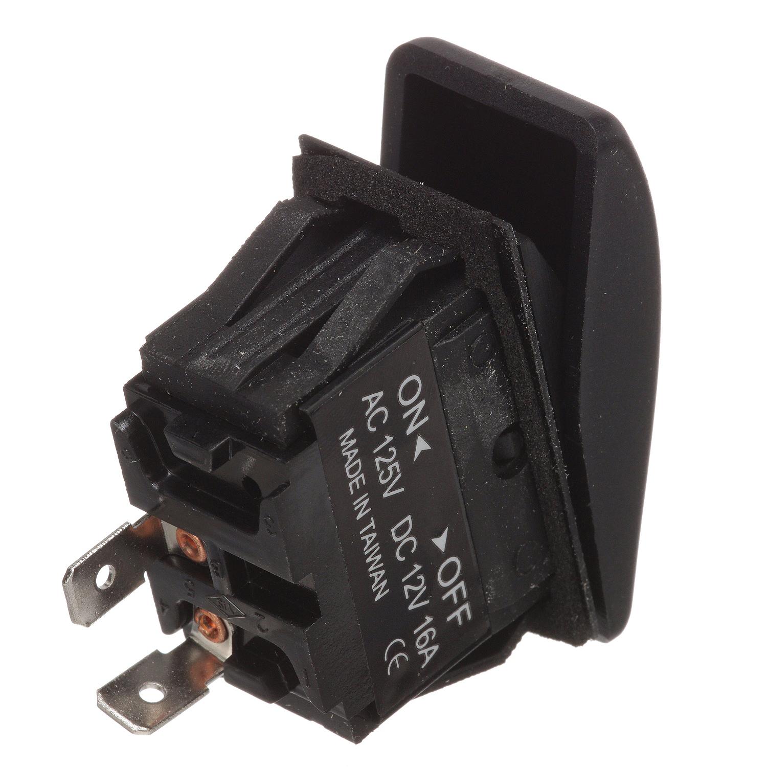 Non-Illuminated Rocker Switch, ON-OFF SPST Black