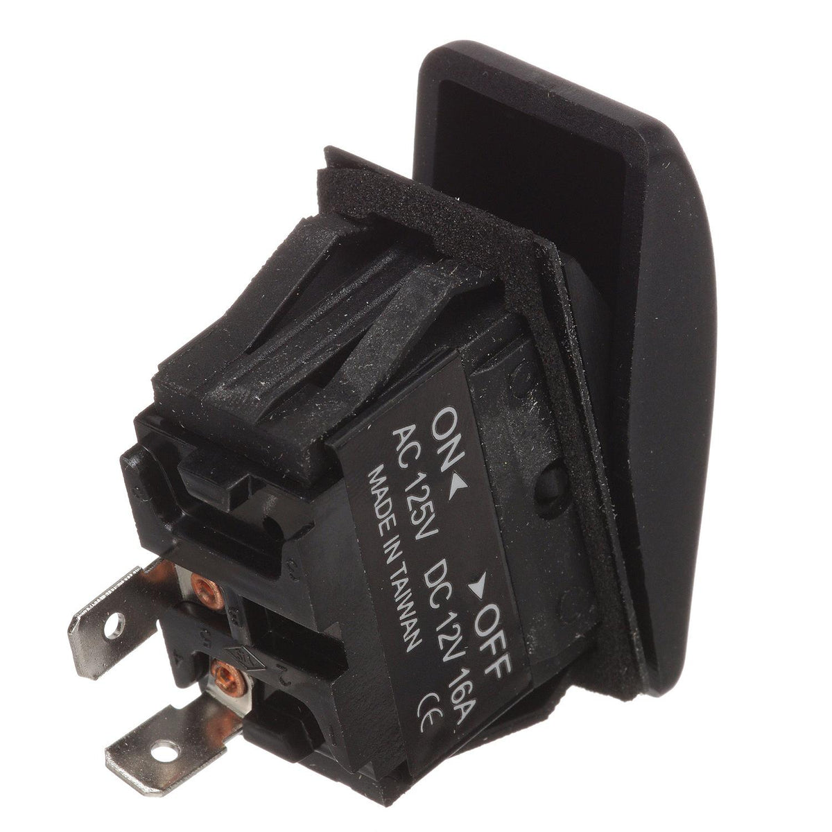 Non-Illuminated Rocker Switch, ON-OFF SPST Black
