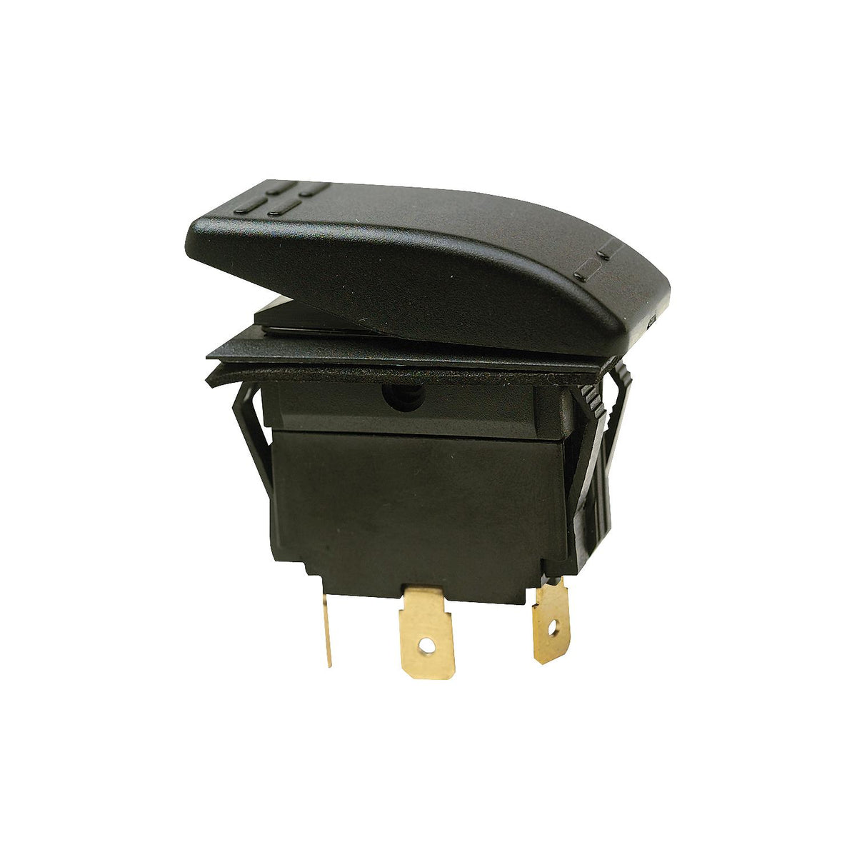 Non-Illuminated Rocker Switch, MOM-OFF-MOM SPDT Black