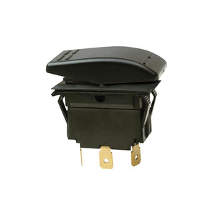 Non-Illuminated Rocker Switch, MOM ON-OFF-MON ON Black