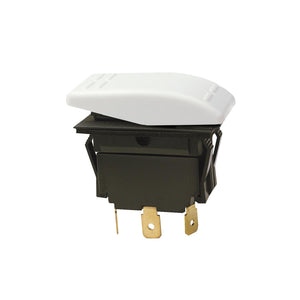 Non-Illuminated Rocker Switch, MOM ON-OFF-MON ON White