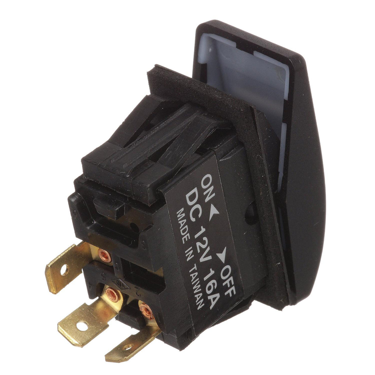 Illuminated Rocker Switch, ON-OFF SPST Black