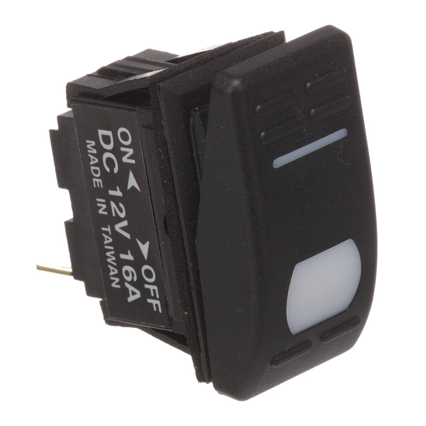 Illuminated Rocker Switch, ON-OFF SPST Black