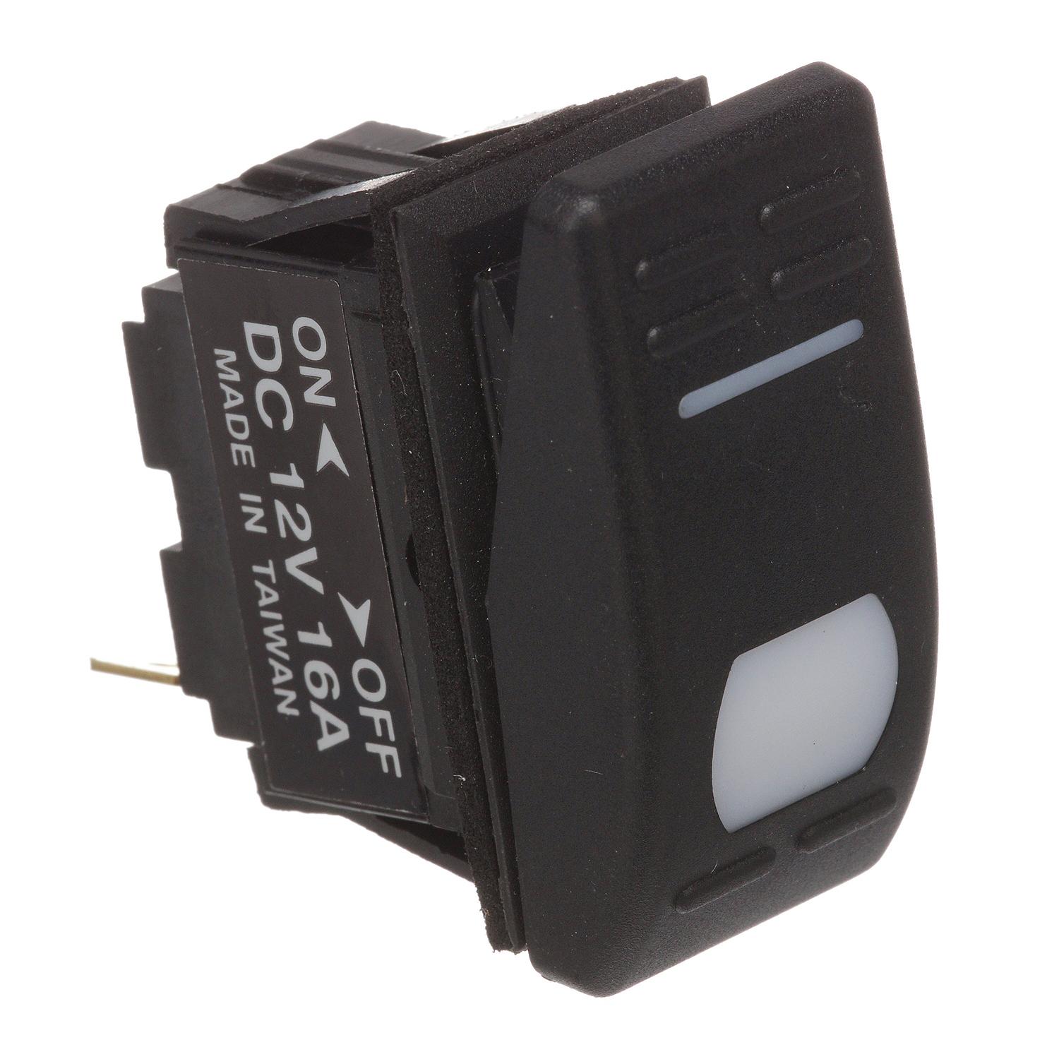 Illuminated Rocker Switch, ON-OFF SPST Black