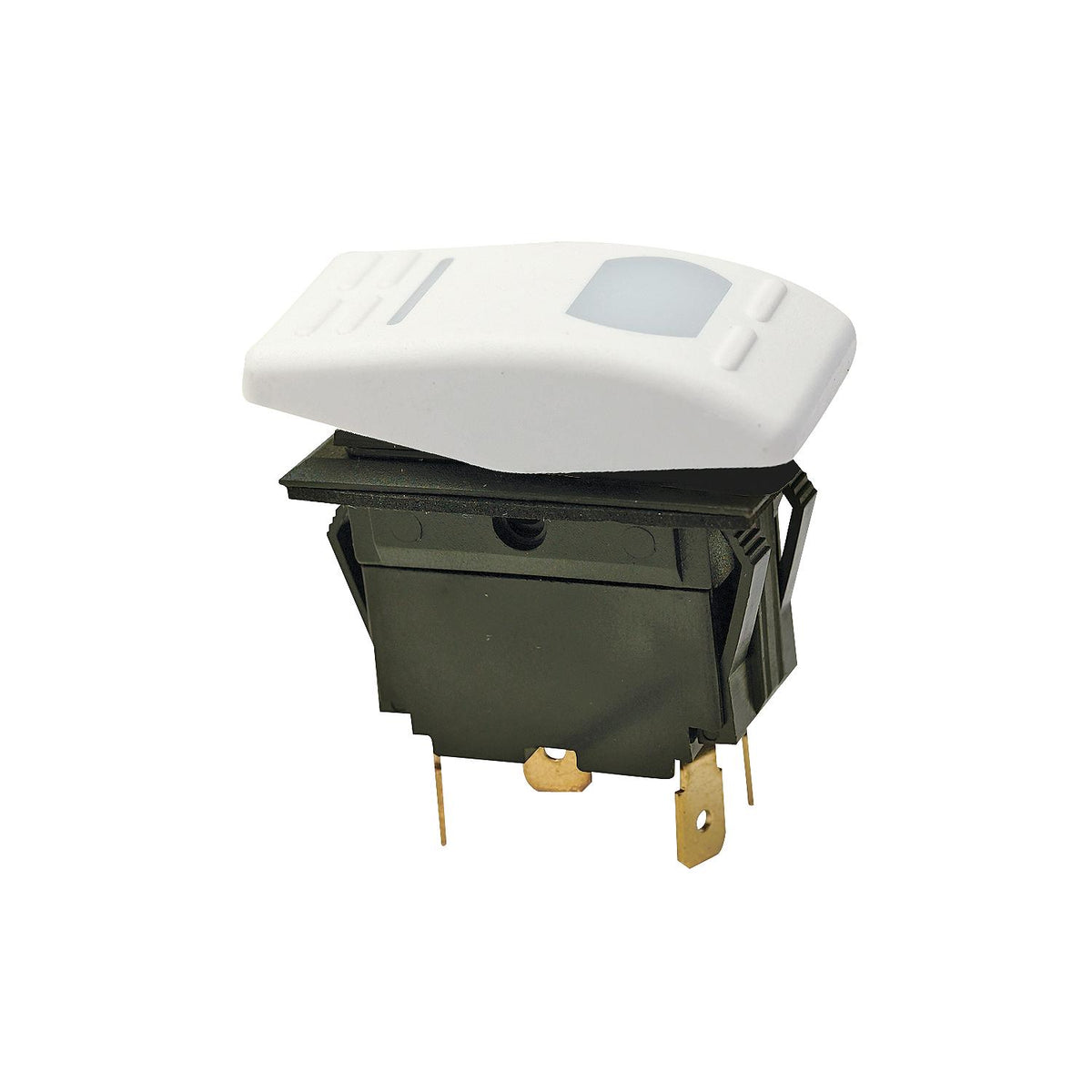 Illuminated Rocker Switch, ON-OFF-ON SPDT White