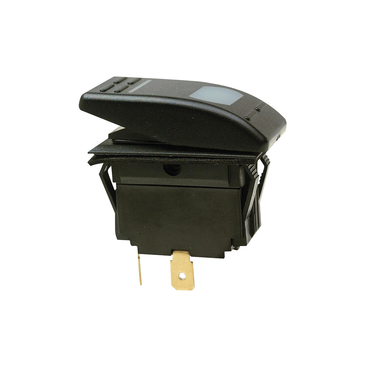 Illuminated Rocker Switch, ON-OFF-ON SPDT Black