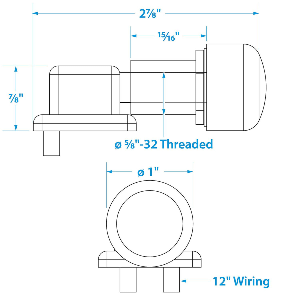 2-Position Off/Momentarily On Push Button Switch, 6-36V, 18 Gauge Wire Leads