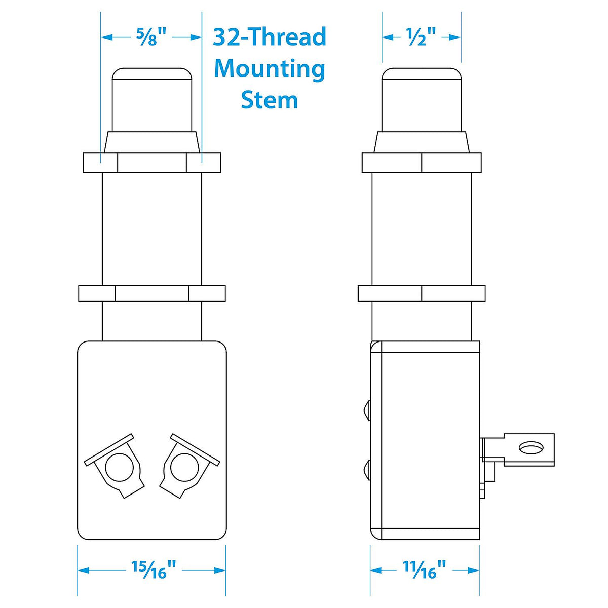 2-Position Push Button Starter/Horn Switch
