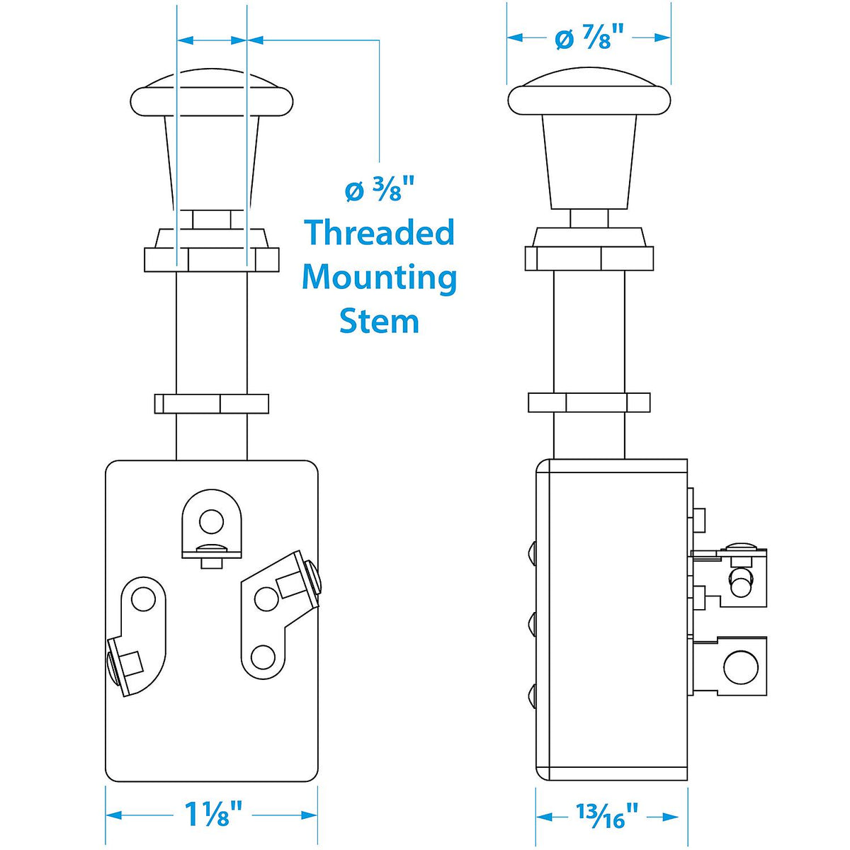 Heavy Duty 3-Position Push-Pull Switch