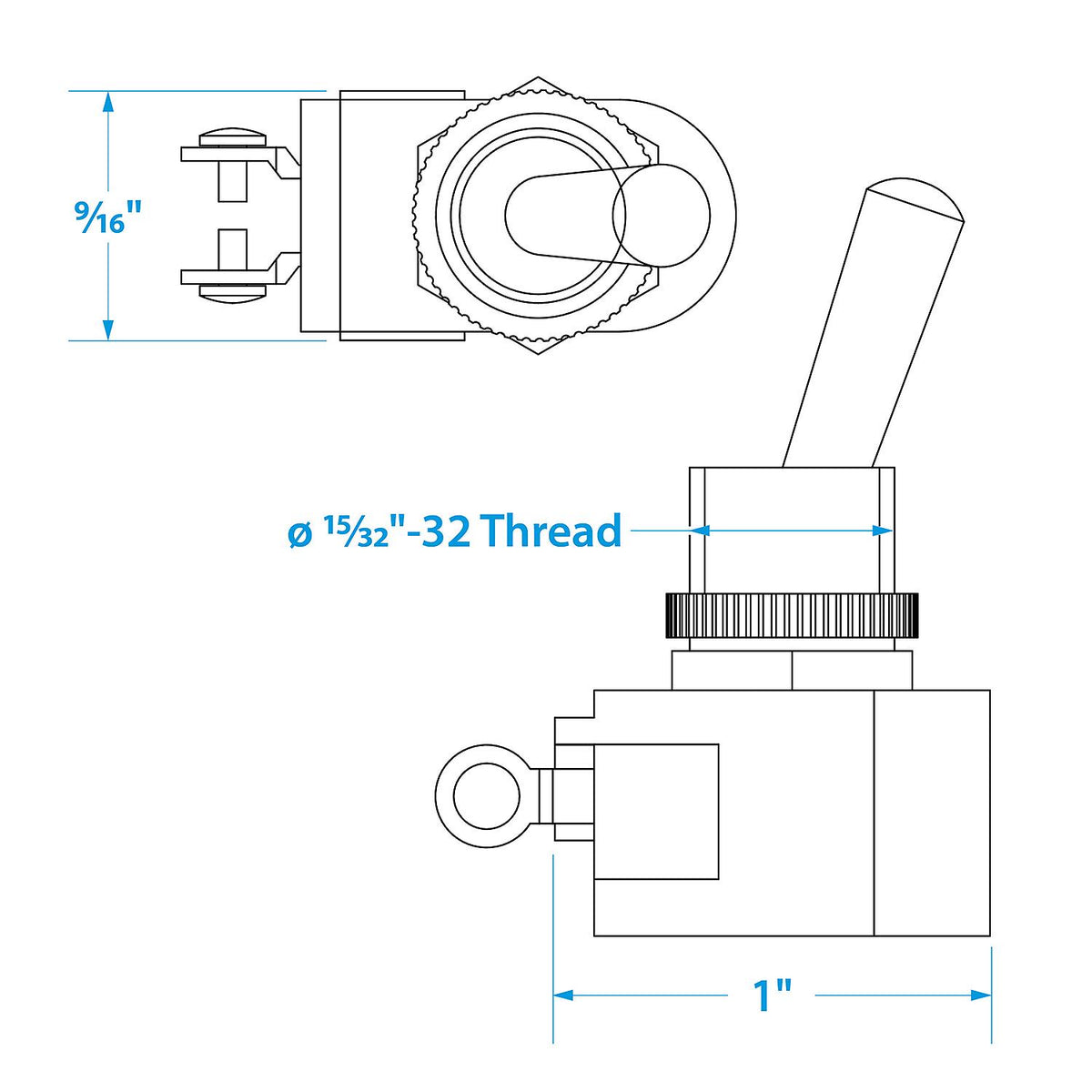 2-Position Heavy Duty Toggle Switch, On/Off, 2 Screw Type Terminals