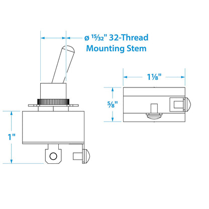 2-Position Boat Toggle Switch, Off/On