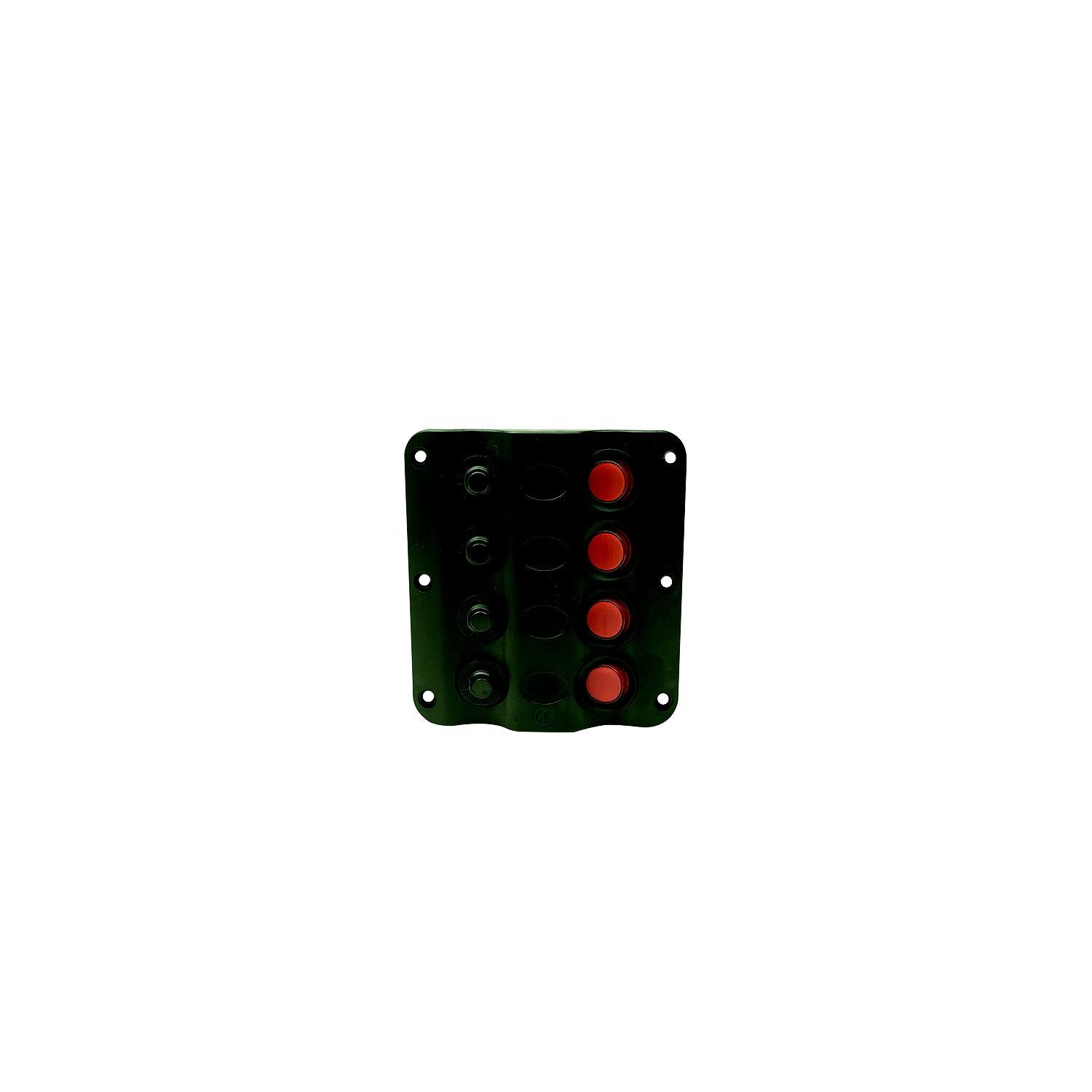 LED 12V 4-Switch Distibution Panel, Pre-Wired, 4 Gang