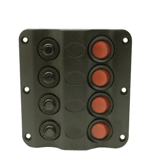 LED 12V 4-Switch Distibution Panel, Pre-Wired, 4 Gang