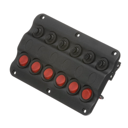 LED 12V 6-Switch Distibution Panel, Pre-Wired, 6 Gang