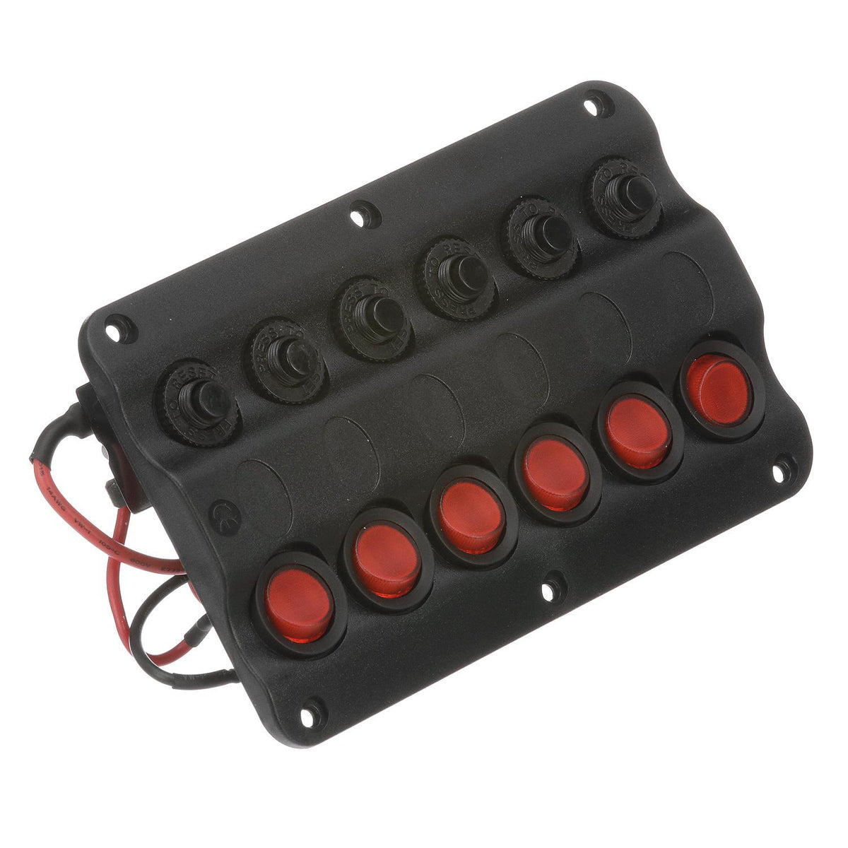 LED 12V 6-Switch Distibution Panel, Pre-Wired, 6 Gang