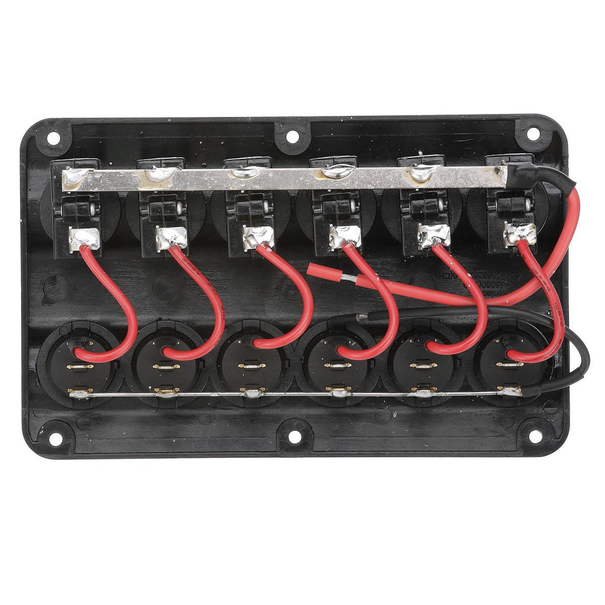 LED 12V 6-Switch Distibution Panel, Pre-Wired, 6 Gang