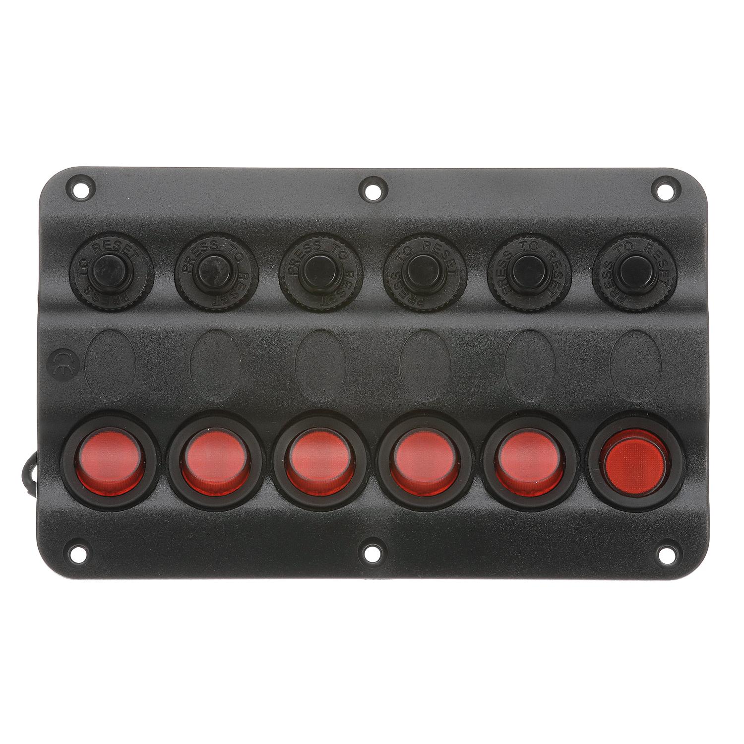 LED 12V 6-Switch Distibution Panel, Pre-Wired, 6 Gang