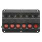 LED 12V 6-Switch Distibution Panel, Pre-Wired, 6 Gang