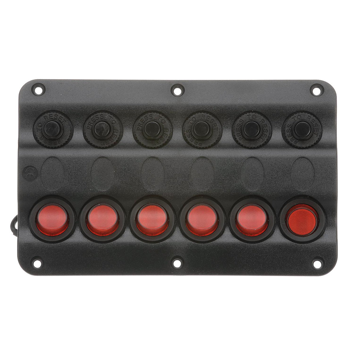 LED 12V 6-Switch Distibution Panel, Pre-Wired, 6 Gang
