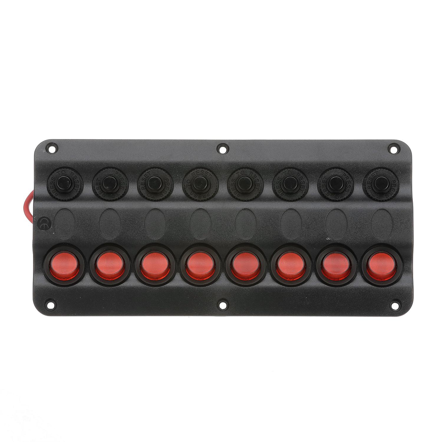 LED 12V 8-Switch Distibution Panel, Pre-Wired, 8 Gang