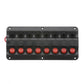 LED 12V 8-Switch Distibution Panel, Pre-Wired, 8 Gang